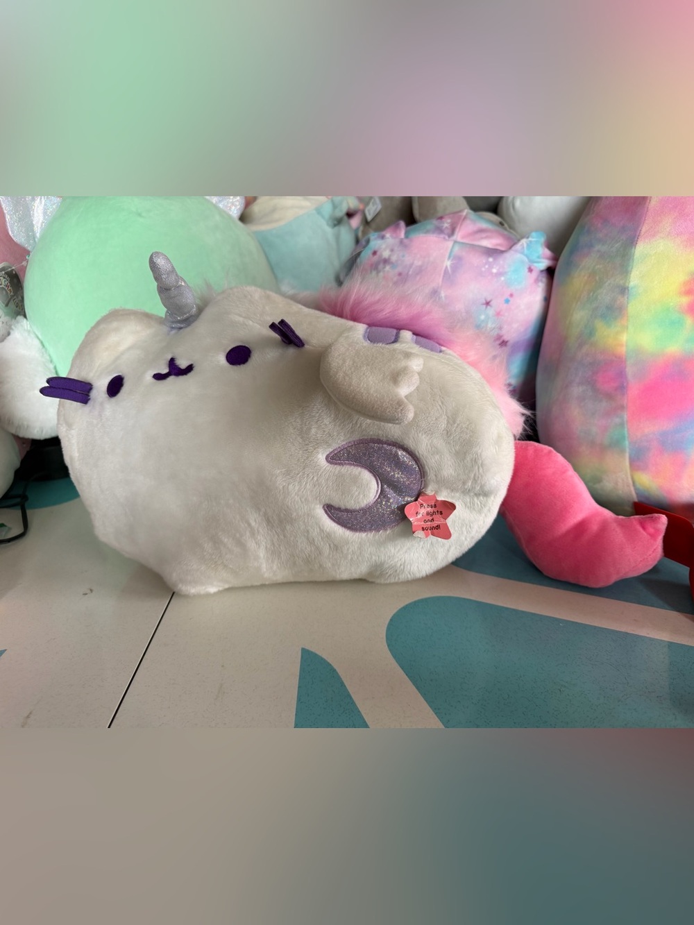 GUND Lights and Sounds Pusheen Super Pusheenicorn Plush Stuffed Animal, 17"